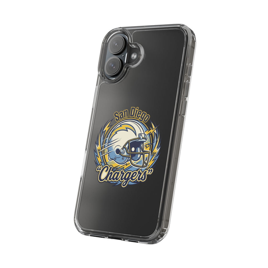 Chargers Clear Phone Case — San Diego Lightning Helmet Design