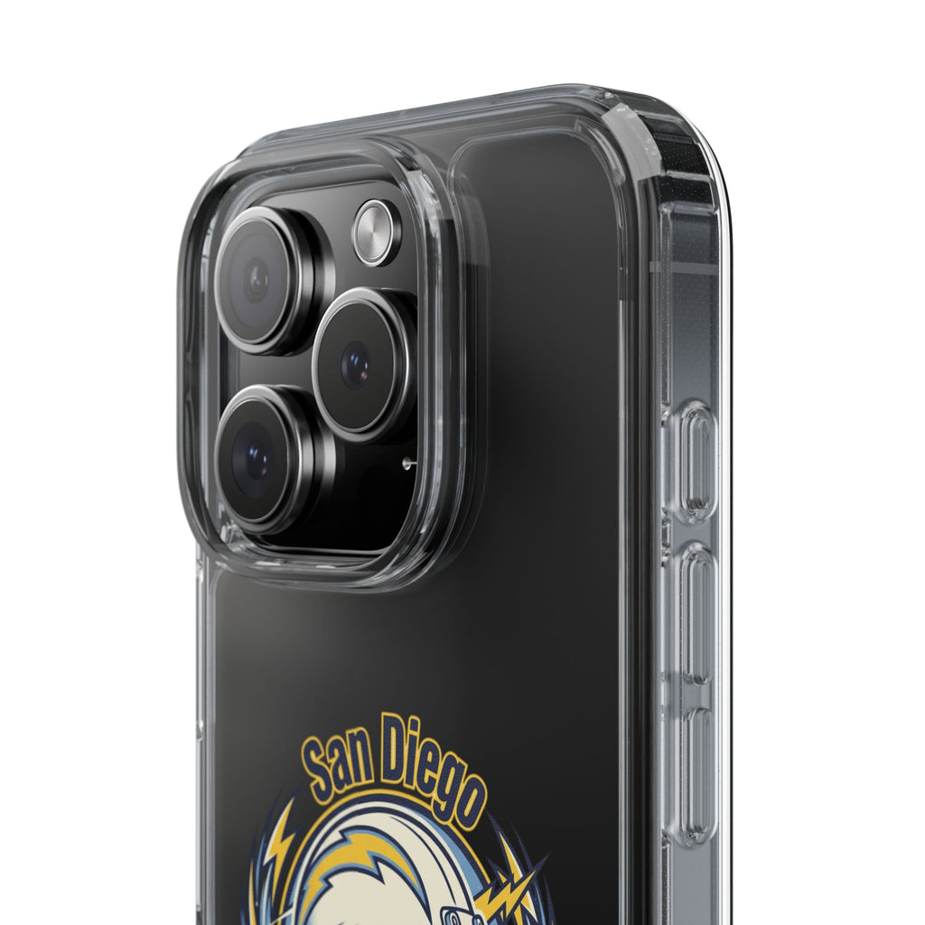 Chargers Clear Phone Case — San Diego Lightning Helmet Design