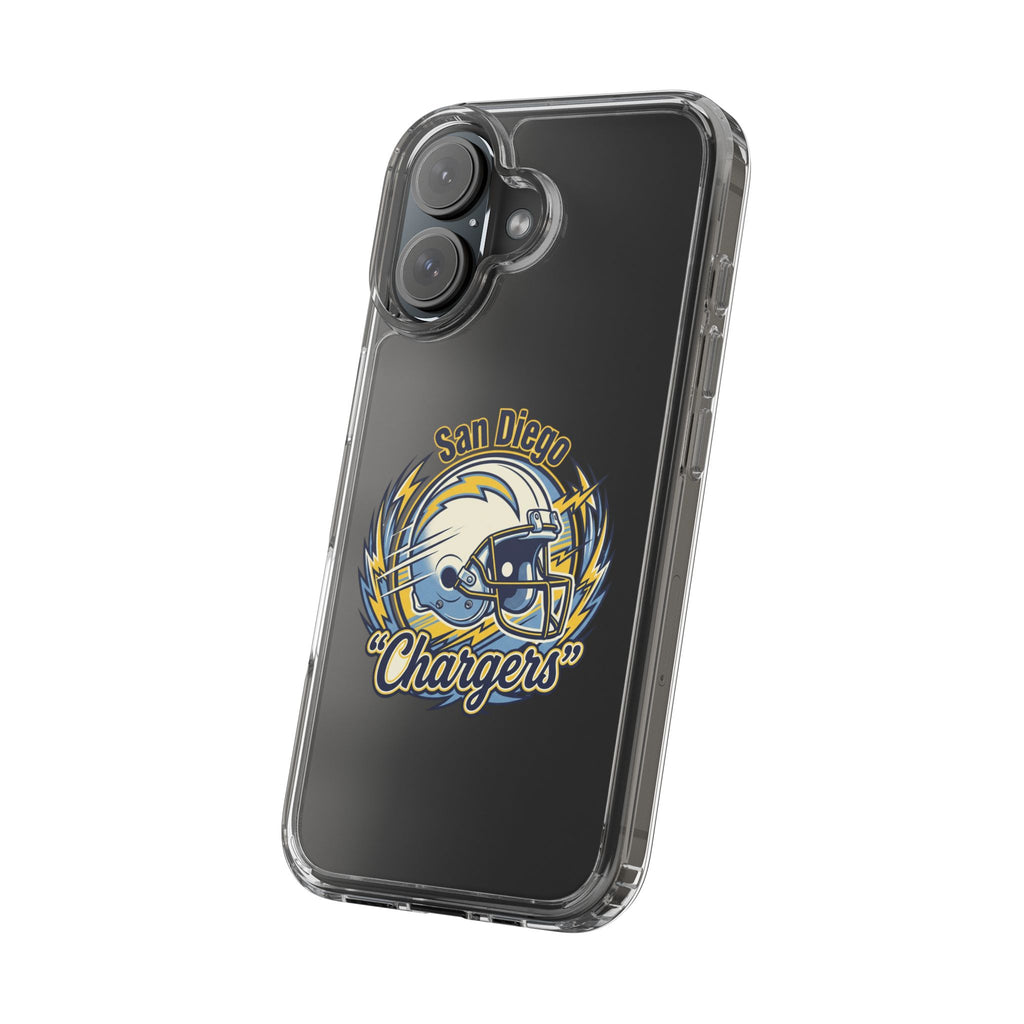 Chargers Clear Phone Case — San Diego Lightning Helmet Design