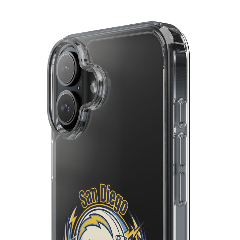 Chargers Clear Phone Case — San Diego Lightning Helmet Design