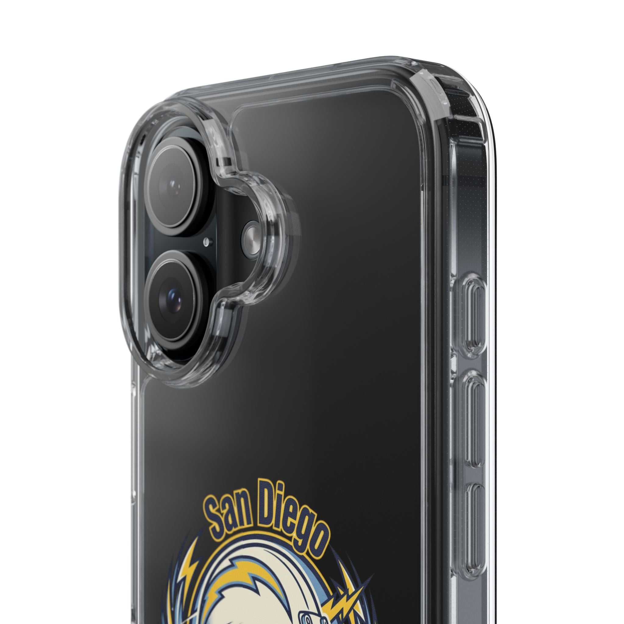 Chargers Clear Phone Case — San Diego Lightning Helmet Design