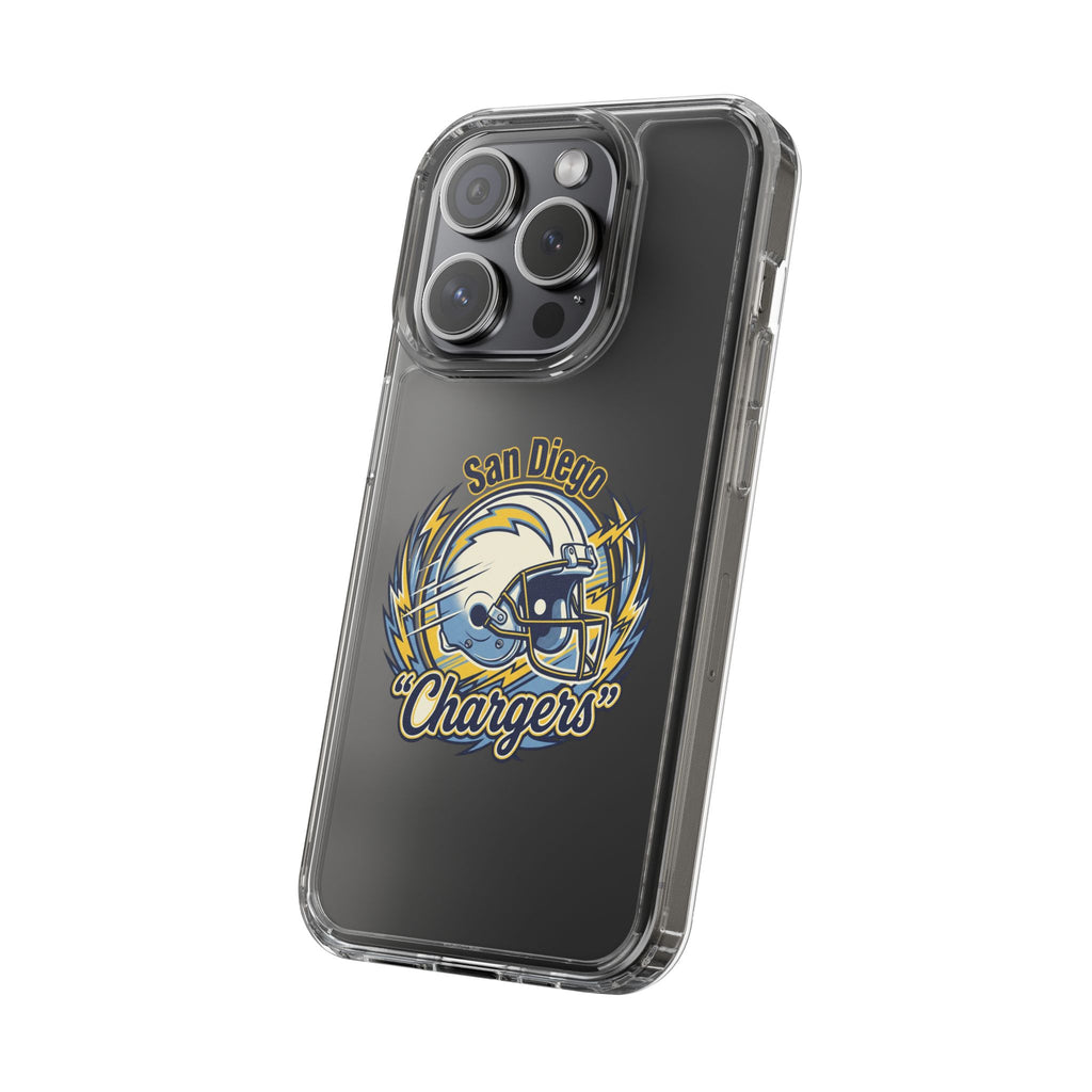 Chargers Clear Phone Case — San Diego Lightning Helmet Design
