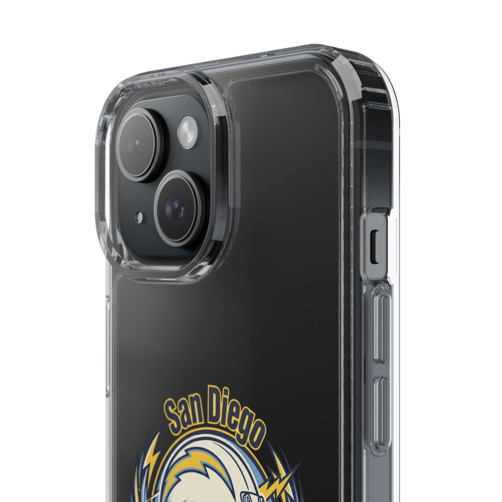 Chargers Clear Phone Case — San Diego Lightning Helmet Design