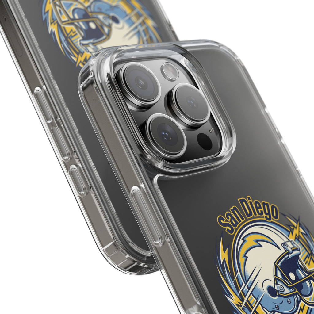 Chargers Clear Phone Case — San Diego Lightning Helmet Design