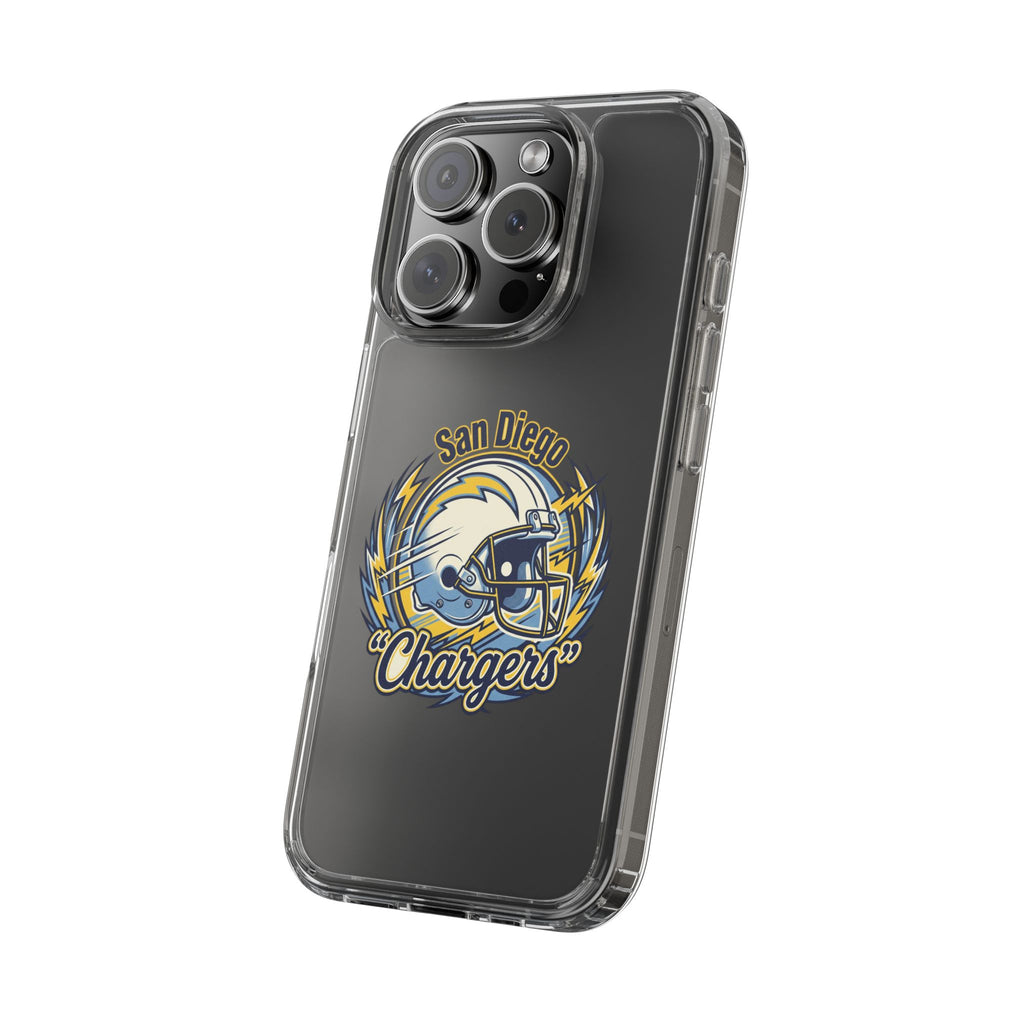 Chargers Clear Phone Case — San Diego Lightning Helmet Design